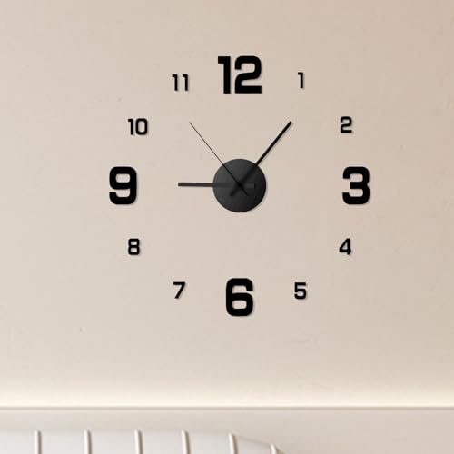 Genérico Reloj De Pared 3D, Reloj De Pared Sin Marco - Que No Hace Tictac de Pared sin Marco de pCon Movimiento Silencioso, con Pilas para Decoración del Hogar, Sala De Estar, Dormitorio