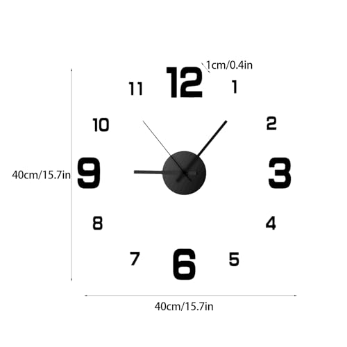 Genérico Reloj De Pared 3D, Reloj De Pared Sin Marco - Que No Hace Tictac de Pared sin Marco de pCon Movimiento Silencioso, con Pilas para Decoración del Hogar, Sala De Estar, Dormitorio