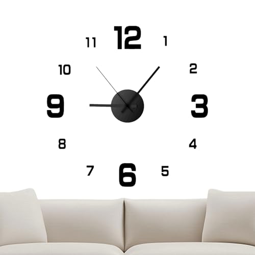 Genérico Reloj De Pared 3D, Reloj De Pared Sin Marco - Que No Hace Tictac de Pared sin Marco de pCon Movimiento Silencioso, con Pilas para Decoración del Hogar, Sala De Estar, Dormitorio