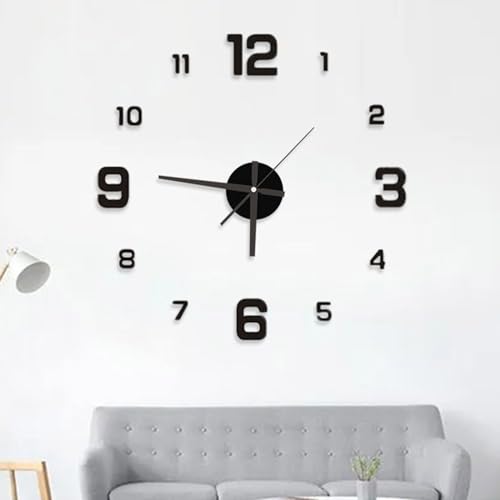 Genérico Reloj De Pared 3D, Reloj De Pared Sin Marco - Que No Hace Tictac de Pared sin Marco de pCon Movimiento Silencioso, con Pilas para Decoración del Hogar, Sala De Estar, Dormitorio
