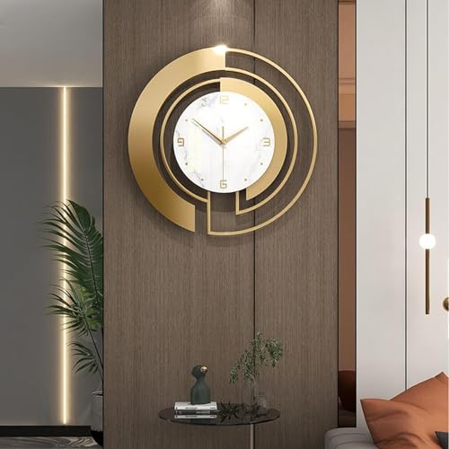 Genérico Reloj de Pared Reloj de Pared Arte Moderno Reloj de Pared de Metal Reloj de Pared Moderno Grande, Funciona con Pilas y fácil de Leer, Reloj silencioso Que no Hace tictac para dormi