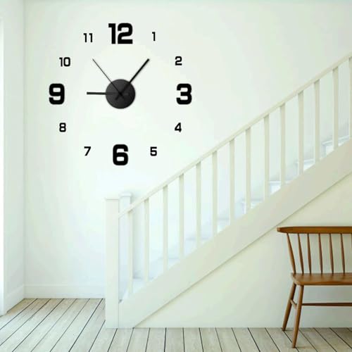 Genérico Reloj De Pared 3D, Reloj De Pared Sin Marco - Que No Hace Tictac de Pared sin Marco de pCon Movimiento Silencioso, con Pilas para Decoración del Hogar, Sala De Estar, Dormitorio