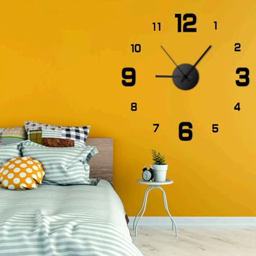 Genérico Reloj De Pared 3D, Reloj De Pared Sin Marco - Que No Hace Tictac de Pared sin Marco de pCon Movimiento Silencioso, con Pilas para Decoración del Hogar, Sala De Estar, Dormitorio