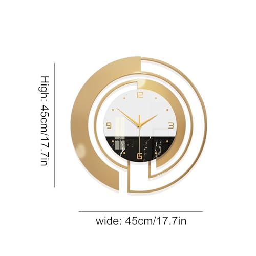 Genérico Reloj de Pared Reloj de Pared Arte Moderno Reloj de Pared de Metal Reloj de Pared Moderno Grande, Funciona con Pilas y fácil de Leer, Reloj silencioso Que no Hace tictac para dormi