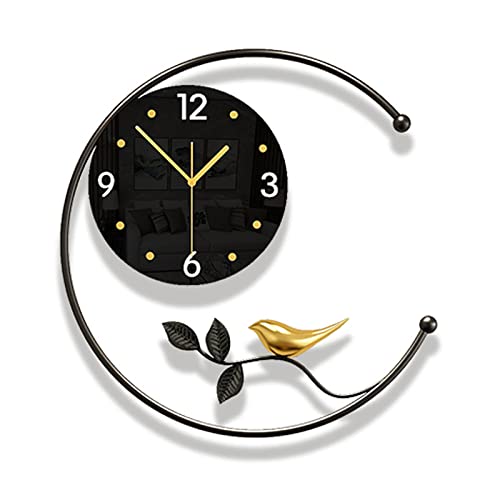 DUPLUSFUN Reloj de Pared Reloj de Pared de Vidrio de Estilo Moderno con Escala de Metal y Material acrílico 3D Reloj Digital sin tictac para decoración de Oficina Cuarzo de Calidad