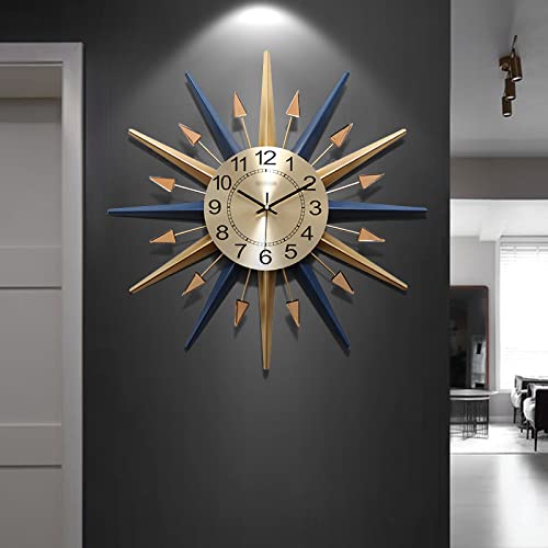 DUPLUSFUN Reloj de Pared Lucky Star Metal Reloj Digital sin tictac Reloj de Pared silencioso Moderno para Sala de Estar, Dormitorio, Comedor, Oficina Cuarzo de Calidad
