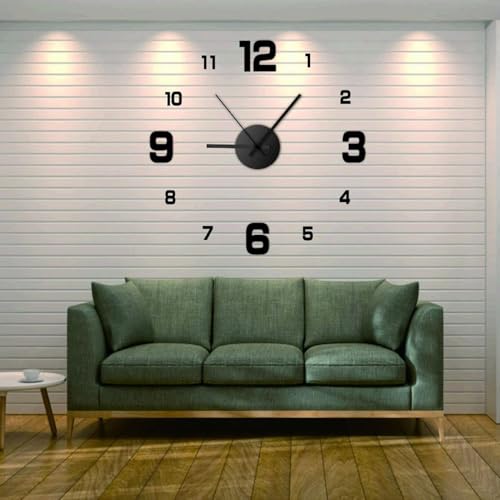 Genérico Reloj De Pared 3D, Reloj De Pared Sin Marco - Que No Hace Tictac de Pared sin Marco de pCon Movimiento Silencioso, con Pilas para Decoración del Hogar, Sala De Estar, Dormitorio