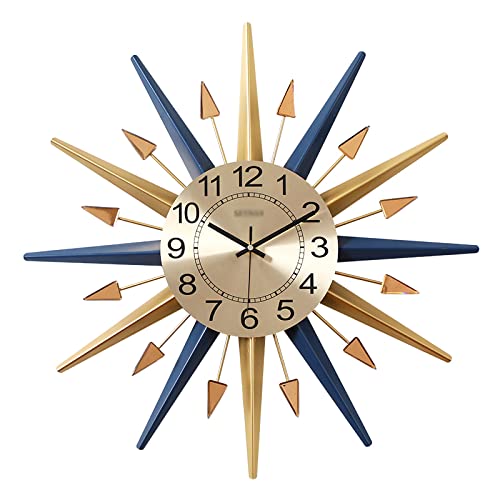DUPLUSFUN Reloj de Pared Lucky Star Metal Reloj Digital sin tictac Reloj de Pared silencioso Moderno para Sala de Estar, Dormitorio, Comedor, Oficina Cuarzo de Calidad