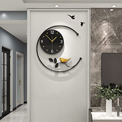 DUPLUSFUN Reloj de Pared Reloj de Pared de Vidrio de Estilo Moderno con Escala de Metal y Material acrílico 3D Reloj Digital sin tictac para decoración de Oficina Cuarzo de Calidad