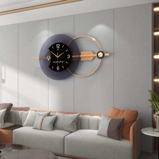DUPLUSFUN Reloj de Pared Reloj de Pared Decorativo de Doble Capa de acrílico de Metal, Reloj de Estilo Moderno Decorativo para Sala de Estar, Dormitorio, decoración de Oficina Cuarzo de Calidad