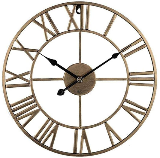 dtkmkj Reloj de Pared para Exteriores Resistente a la Intemperie, Relojes de Pared de jardín Retro, Adornos de jardín de Hierro para Exteriores, sincronización precisa numérica