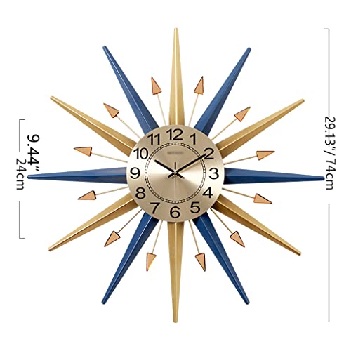 DUPLUSFUN Reloj de Pared Lucky Star Metal Reloj Digital sin tictac Reloj de Pared silencioso Moderno para Sala de Estar, Dormitorio, Comedor, Oficina Cuarzo de Calidad