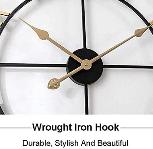 dtkmkj Reloj de Pared para Exteriores Resistente a la Intemperie, Relojes de Pared de jardín Retro, Adornos de jardín de Hierro para Exteriores, sincronización precisa numérica