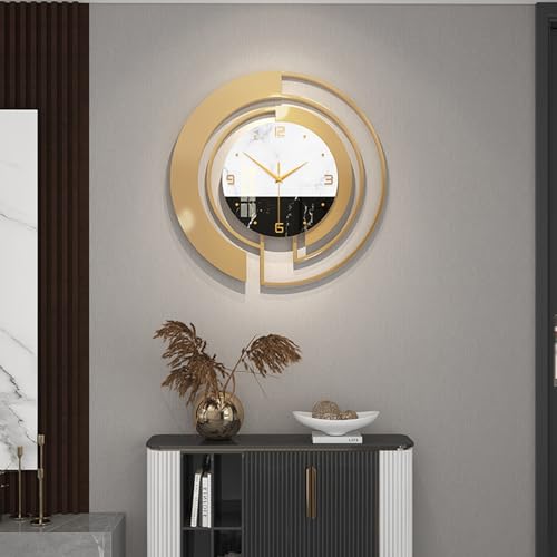 Genérico Reloj de Pared Reloj de Pared Arte Moderno Reloj de Pared de Metal Reloj de Pared Moderno Grande, Funciona con Pilas y fácil de Leer, Reloj silencioso Que no Hace tictac para dormi