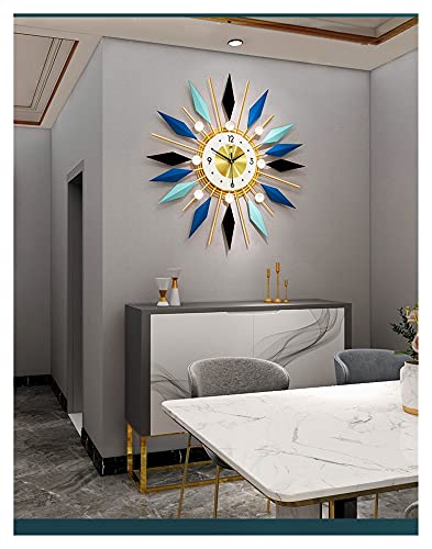 FJYDBTWJ Relojes de Pared Moderna Contemporánea Creative Americano Baterías Que Funcionan con una Sala de Estar sin Ticking Roje de Metal Decorativo de Cuarzo