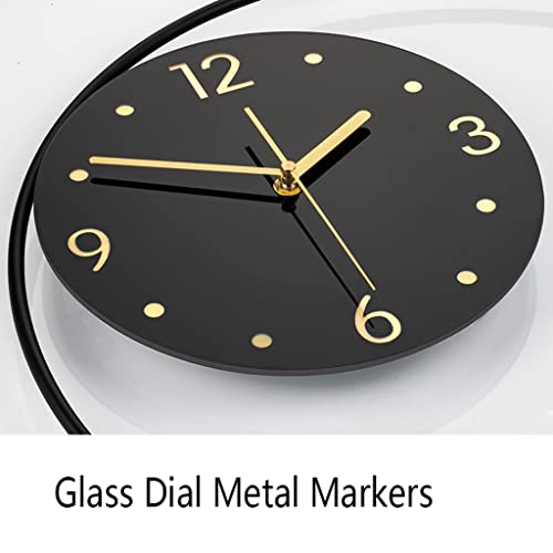 DUPLUSFUN Reloj de Pared Reloj de Pared de Vidrio de Estilo Moderno con Escala de Metal y Material acrílico 3D Reloj Digital sin tictac para decoración de Oficina Cuarzo de Calidad