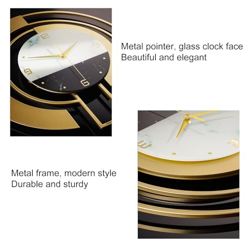 Genérico Reloj de Pared Reloj de Pared Arte Moderno Reloj de Pared de Metal Reloj de Pared Moderno Grande, Funciona con Pilas y fácil de Leer, Reloj silencioso Que no Hace tictac para dormi