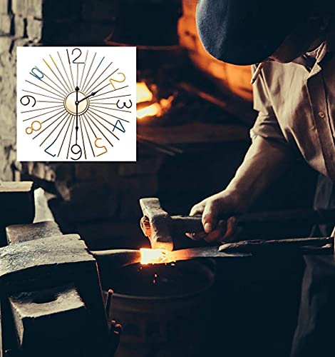 Genérico Reloj de Pared silencioso de 61 cm, Decorativo de Mediados de Siglo, con diseño de Estrella Grande, de Metal, Estilo mediterráneo, para Sala de Estar (Xb001, Talla única)