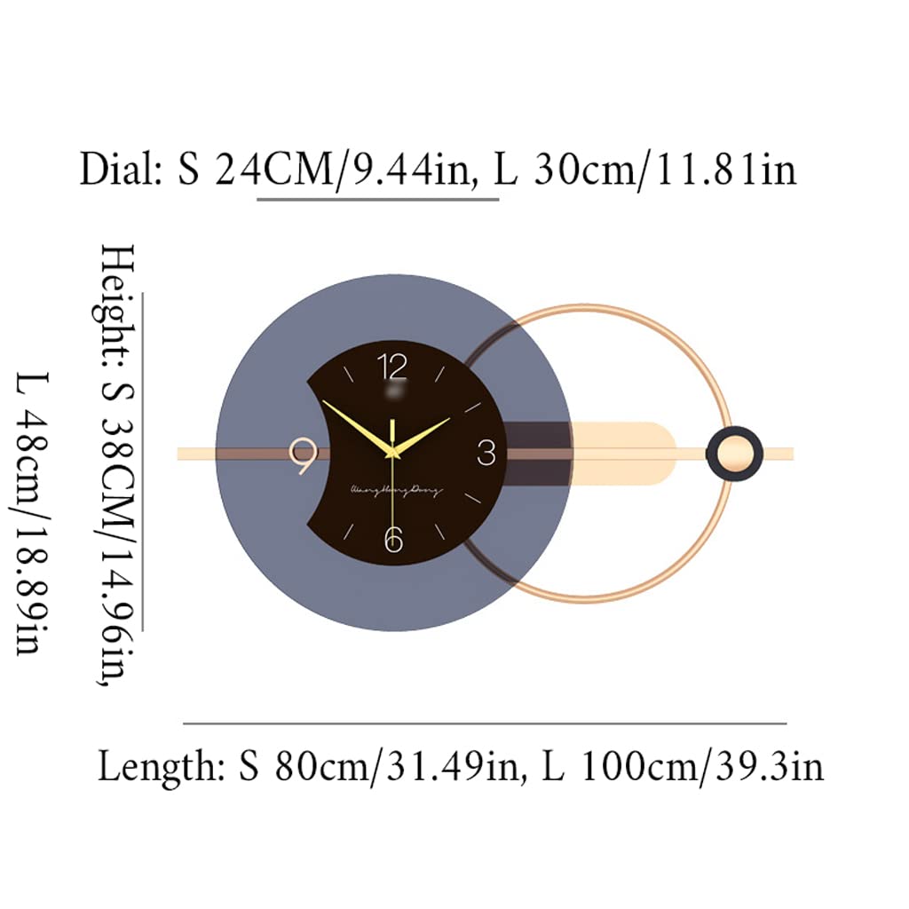 DUPLUSFUN Reloj de Pared Reloj de Pared Decorativo de Doble Capa de acrílico de Metal, Reloj de Estilo Moderno Decorativo para Sala de Estar, Dormitorio, decoración de Oficina Cuarzo de Calidad
