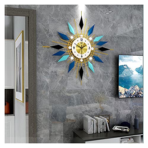 FJYDBTWJ Relojes de Pared Moderna Contemporánea Creative Americano Baterías Que Funcionan con una Sala de Estar sin Ticking Roje de Metal Decorativo de Cuarzo