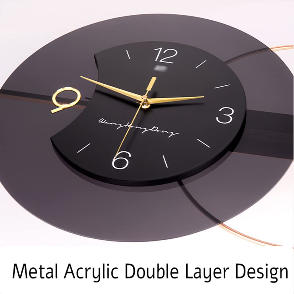 DUPLUSFUN Reloj de Pared Reloj de Pared Decorativo de Doble Capa de acrílico de Metal, Reloj de Estilo Moderno Decorativo para Sala de Estar, Dormitorio, decoración de Oficina Cuarzo de Calidad