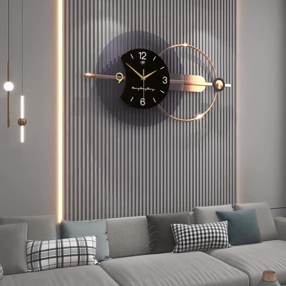 DUPLUSFUN Reloj de Pared Reloj de Pared Decorativo de Doble Capa de acrílico de Metal, Reloj de Estilo Moderno Decorativo para Sala de Estar, Dormitorio, decoración de Oficina Cuarzo de Calidad