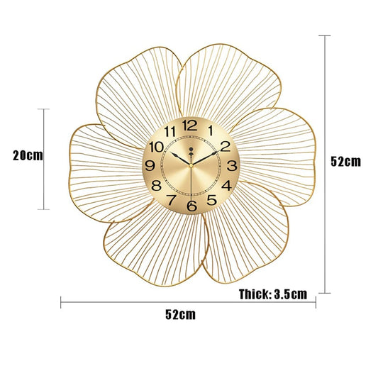 GLTZEN Reloj de Pared Reloj de Arte Moderno Reloj de Pared Grande para decoración de Sala de Estar Decorativo Moderno Sin tictac Relojes de Pared de Metal Dorado silencioso con Pilas Reloj de Pared