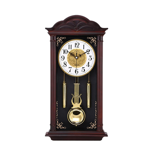 Reloj de pared de madera para abuelo con timbre y péndulo oscilante, reloj silencioso tradicional de 26 pulgadas, diseño clásico de campanilla