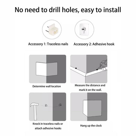 Reloj de pared con sensor luminoso de esquina, reloj de pared de esquina de doble cara con escala numérica, diseño acrílico para dormitorio y sala de estar